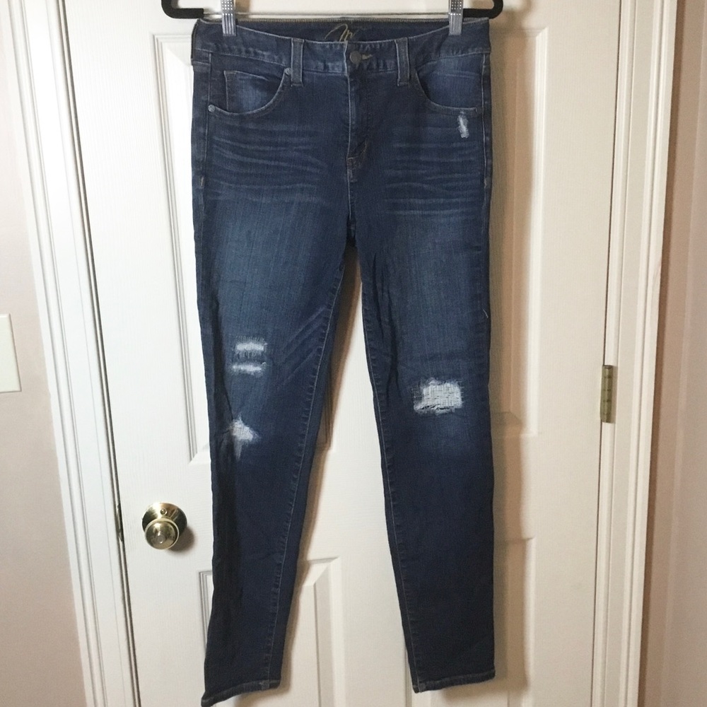 MiracleBody by Miraclesuit Distressed Stretchy Skinny Jeans - Size 8
